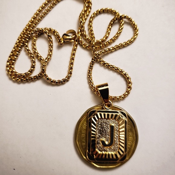 Gold Filled Letter J Pendant 20” Long Necklace - Picture 5 of 5